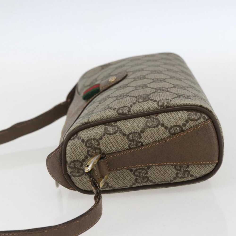 Authentic GUCCI GG Supreme Web Sherry Line Bag PVC Beige Gold 89 02 018 - Picture 10 of 16